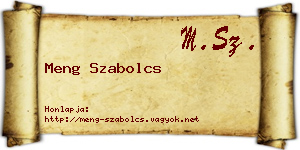 Meng Szabolcs névjegykártya